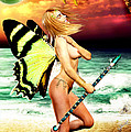 Butterfly Fairy on the Beach Topless
